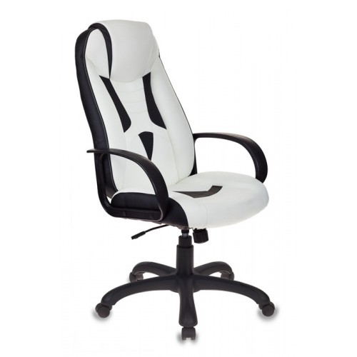 Кресло игровое Zombie VIKING-8/WH+BLACK черный/белый искусственная кожа