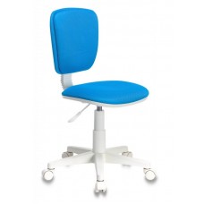 Кресло детское Бюрократ CH-W204NX/BLUE голубой TW-55 (пластик белый)