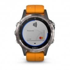 Часы Garmin Fenix 5 Plus Sapphire титановый с оранжевым ремешком