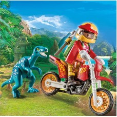 Игровой набор из серии Динозавры: Гоночный мотоцикл с ящером (Playmobil, 9431pm)