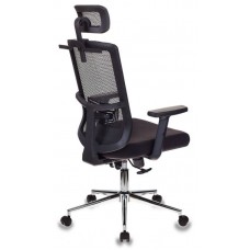 Кресло руководителя Бюрократ MC-612-H, B, 26-B01 черный BM-11 сиденье черный 26-В01 сетка, ткань крестовина хром