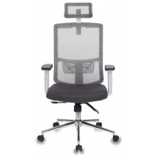 Кресло руководителя Бюрократ MC-W612-H, GR, GRAFIT серый BM-10 сиденье серый BAHAMA сетка, ткань крестовина хром (пластик белый)