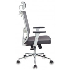Кресло руководителя Бюрократ MC-W612-H, GR, GRAFIT серый BM-10 сиденье серый BAHAMA сетка, ткань крестовина хром (пластик белый)