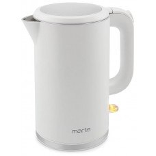 MARTA MT-4556 белый жемчуг чайник металлический