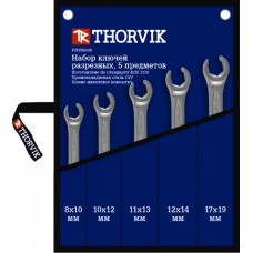 THORVIK 5 шт. Набор ключей разрезных в сумке 8-19 мм (FNWS005)