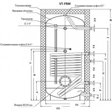 Накопительный водонагреватель комбинированный Austria Email VT 1000 FRM, 1000 л, 2360х1000 мм (металлик)