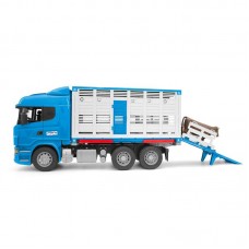 Фургон Bruder Scania для перевозки животных с коровой (03-549)