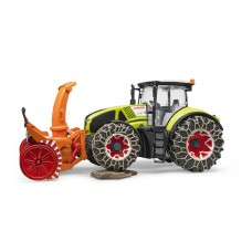 Трактор Bruder Claas Axion 950 c цепями и снегоочистителем (03-017)