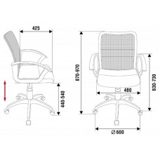 Кресло Бюрократ CH-590/DG/BLACK спинка сетка серый сиденье черный искусственная кожа