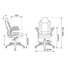 Кресло руководителя Бюрократ CH-825A/BLACK+RD вставки красный сиденье черный искусственная кожа (пластик серебро)