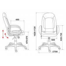 Кресло руководителя Бюрократ CH-826/B+WH вставки белый сиденье черный искусственная кожа