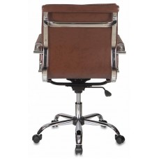 Кресло руководителя Бюрократ CH-993-Low/Brown низкая спинка коричневый искусственная кожа крестовина хром