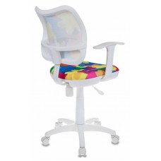 Кресло детское Бюрократ CH-W797/ABSTRACT спинка сетка мультиколор абстракция сиденье мультиколор абстракция (пластик белый)