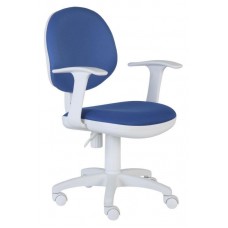 Кресло детское Бюрократ CH-W356AXSN/15-10 темно-синий 15-10 колеса белый/синий (пластик белый)