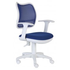 Кресло детское Бюрократ CH-W797/BL/TW-10 спинка сетка синий сиденье синий TW-10 колеса белый/синий (пластик белый)