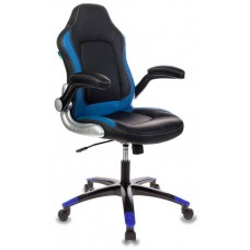 Кресло игровое Бюрократ VIKING-1/BL+BLUE черный/синий искусственная кожа