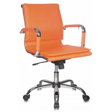Кресло руководителя Бюрократ CH-993-Low/orange низкая спинка оранжевый искусственная кожа крестовина хром
