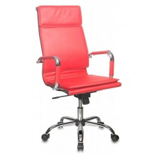 Кресло руководителя Бюрократ CH-993/red красный искусственная кожа крестовина хром