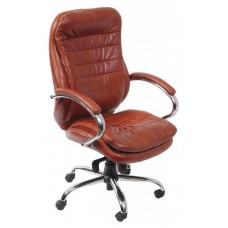 Кресло руководителя Бюрократ T-9950AXSN/Brown сиденье коричневый кожа/кожзам крестовина хром