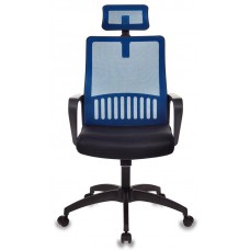 Кресло Бюрократ MC-201-H, BL, TW-11 спинка сетка синий TW-05 сиденье черный TW-11