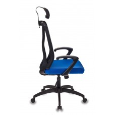 Кресло руководителя Бюрократ MC-411-H, B, 26-21 черный TW-01 сиденье синий 26-21 сетка, ткань