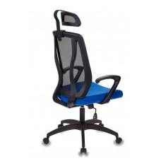 Кресло руководителя Бюрократ MC-411-H, B, 26-21 черный TW-01 сиденье синий 26-21 сетка, ткань