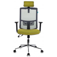 Кресло руководителя Бюрократ MC-612-H, DG, GREEN серый TW-04 сиденье зеленый BAHAMA крестовина хром