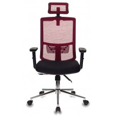 Кресло руководителя Бюрократ MC-612-H, R, 26-B01 красный BM-12 сиденье черный 26-В01 сетка, ткань крестовина хром
