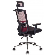 Кресло руководителя Бюрократ MC-612-H, R, 26-B01 красный BM-12 сиденье черный 26-В01 сетка, ткань крестовина хром