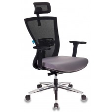 Кресло руководителя Бюрократ MC-815-H, B, FB02 спинка сетка черный сиденье темно-серый сетка, ткань крестовина алюминий