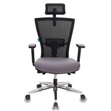 Кресло руководителя Бюрократ MC-815-H, B, FB02 спинка сетка черный сиденье темно-серый сетка, ткань крестовина алюминий