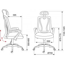 Кресло руководителя Бюрократ MC-W411-H, DG, 26-32 серый TW-04 сиденье зеленый 26-32 сетка, ткань (пластик белый)