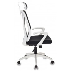Кресло руководителя Бюрократ MC-W411-H, 26-28 черный TW-01 сиденье черный 26-28 сетка, ткань (пластик белый)