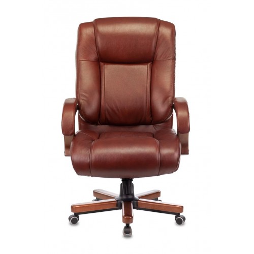 Кресло руководителя Бюрократ T-9925WALNUT светло-коричневый Leather Eichel кожа крестовина металл/дерево