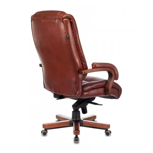 Кресло руководителя Бюрократ T-9925WALNUT светло-коричневый Leather Eichel кожа крестовина металл/дерево