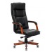 Кресло руководителя Бюрократ T-9927WALNUT/BLACK черный кожа крестовина дерево