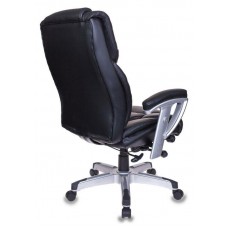 Кресло руководителя Бюрократ T-9999/BLACK черный рец.кожа/кожзам колеса черный (пластик серебро)