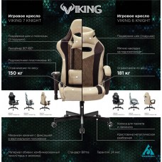 Кресло игровое Zombie VIKING 6 KNIGHT BR FABRIC коричневый