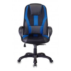 Кресло игровое Zombie VIKING-9/BL+BLUE черный/синий искусст.кожа/ткань