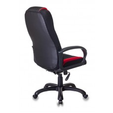 Кресло игровое Zombie VIKING-9/BL+RED черный/красный искусст.кожа/ткань