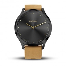 Часы Garmin Vivomove HR черный оникс с светло-коричневым кожаным ремешком