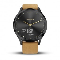 Часы Garmin Vivomove HR черный оникс с светло-коричневым кожаным ремешком