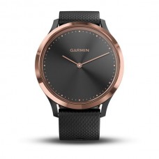 Часы Garmin Vivomove HR розовое золото с черным ремешком