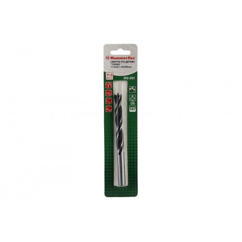 Сверло по дереву HAMMER 202-263 DR WD DBL FLUTE 11,0мм*142/89мм