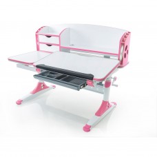 Стол Mealux Aivengo-L (EVO-720) WP столешница белая/ножки белые с розовыми накладками