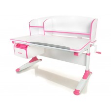Стол Mealux Bruno (EVO-420) WP столешница белая/ножки белые с розовыми накладками
