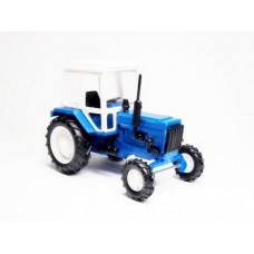 Сувенирная модель трактора МТЗ-82 металл (синий с бел. пласт. кабиной) 1:43