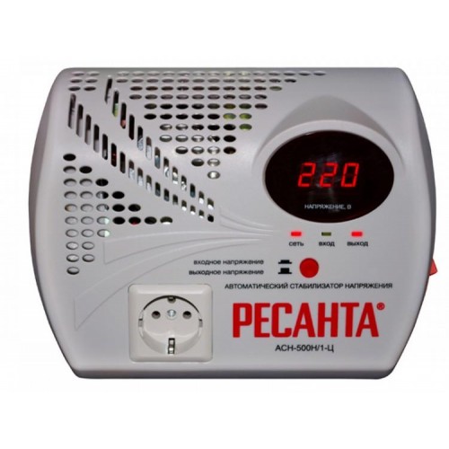 Однофазный цифровой настенный стабилизатор серии LUX РЕСАНТА АСН-500Н/1-Ц