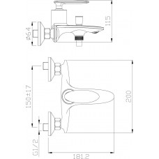 Смеситель Rossinka RS30-31 для ванны с душем RS30-31