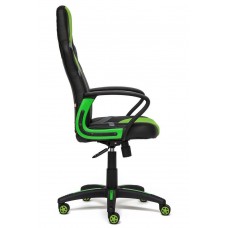 Игровое кресло TetChair "Ранер" (Runner) (Искусственная черная кожа + зелёная сетка)